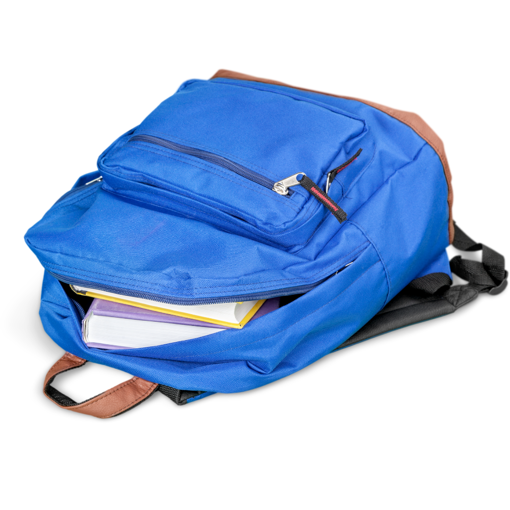 Blue Backpack with School Supplies