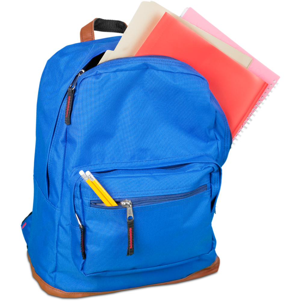 Blue Backpack with School Supplies